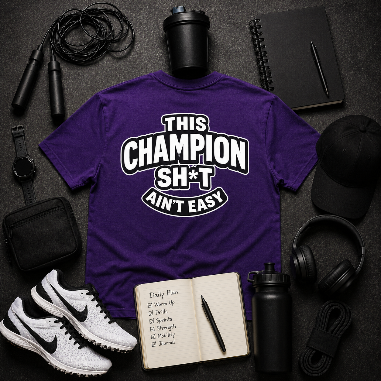 THIS CHAMPION SH*T AIN'T EASY™ | Unisex Heavy Cotton T-Shirt
